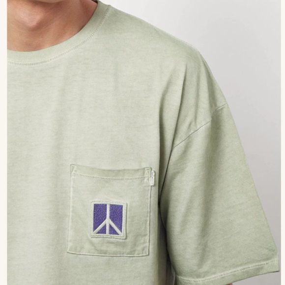 NWOT SATURDAYS NYC Peace Men's Pocket‎  Blue Green T-Shirt (M) - Picture 12 of 14